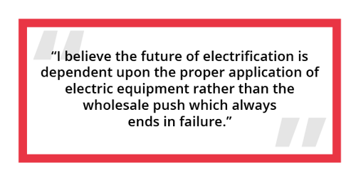 direct quote on the future of electric heavy equipment